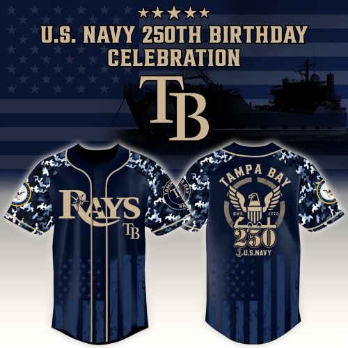 Tampa Bay Rays x US Navy 250th Birthday Edition 3D Baseball Jersey