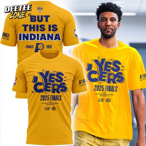 Indiana Pacers “YES’ CERS” “But This Is Indiana”  Yellow T-shirt