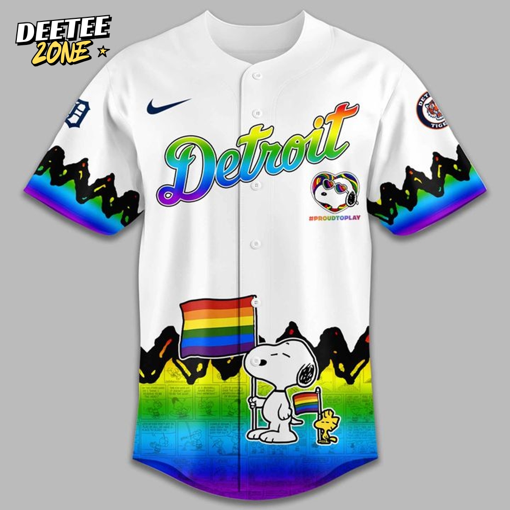 2025 Limited Edition Detroit Tigers x Peanuts x Pride Month Personalized Jersey 2025 Limited Edition Detroit Tigers x Peanuts x Pride Month Personalized Jersey
