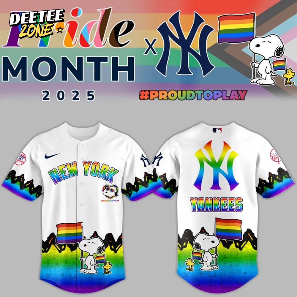 2025 Limited Edition New York Yankees x Peanuts x Pride Month Graphic Jersey 2025 Limited Edition New York Yankees x Peanuts x Pride Month Graphic Jersey