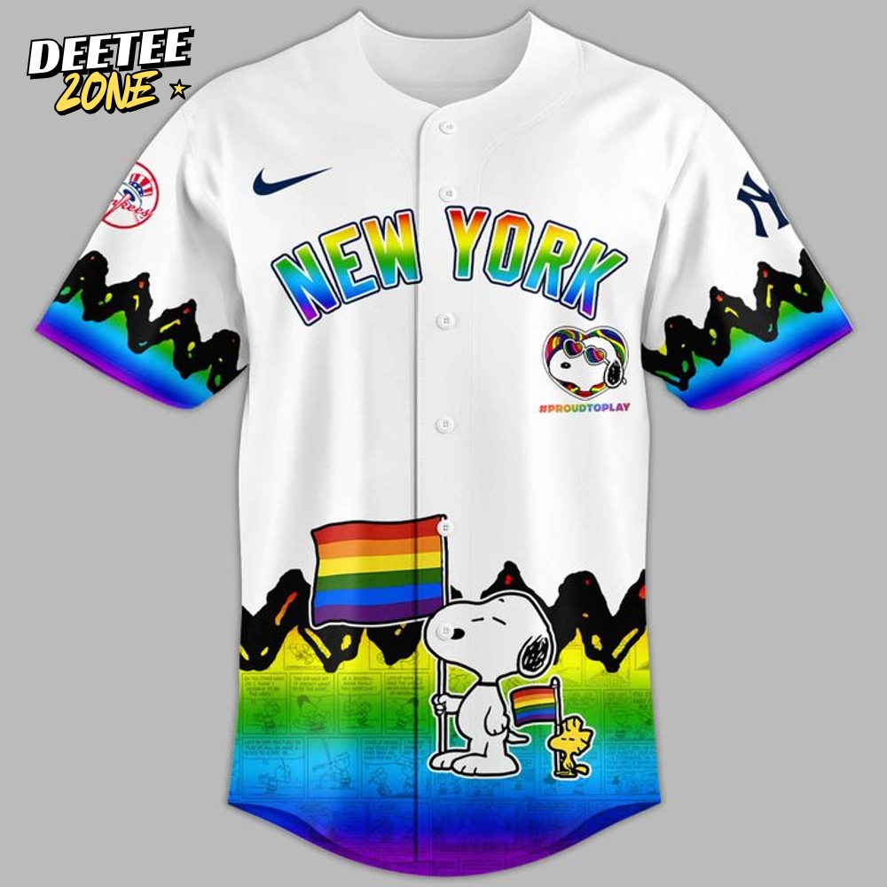 2025 Limited Edition New York Yankees x Peanuts x Pride Month Graphic Jersey 2025 Limited Edition New York Yankees x Peanuts x Pride Month Graphic Jersey