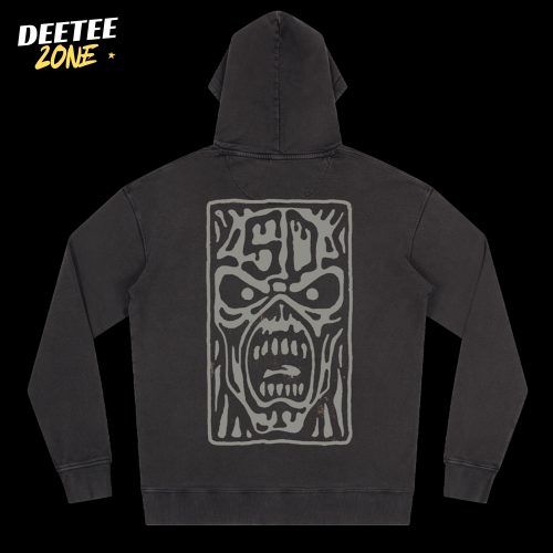 50th Logo Stamp Stonewashed Black Pullover Hoodie