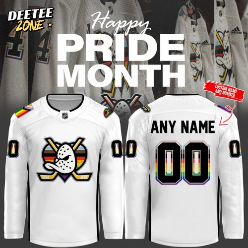 Anaheim Ducks Happy Pride Month 2025 Personalized Hockey Jersey