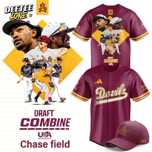 Arizona State Sun Devils x Draft Combine 2025 Red Baseball Jersey