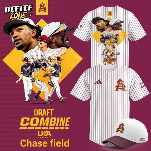 Arizona State Sun Devils x Draft Combine 2025 Stripes Baseball Jersey