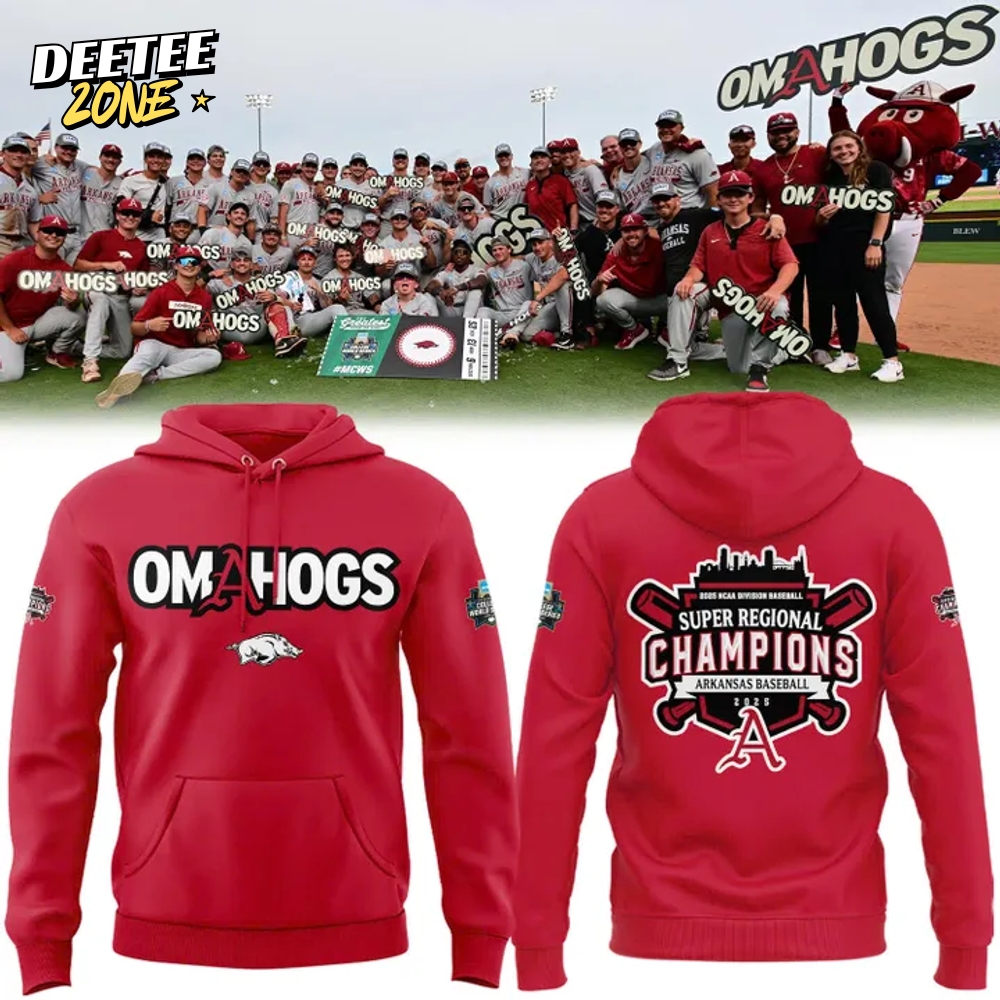 Arkansas Razorbacks OMAHOGS Men's College World Series Baseball Hoodie Arkansas Razorbacks OMAHOGS Men's College World Series Baseball Hoodie