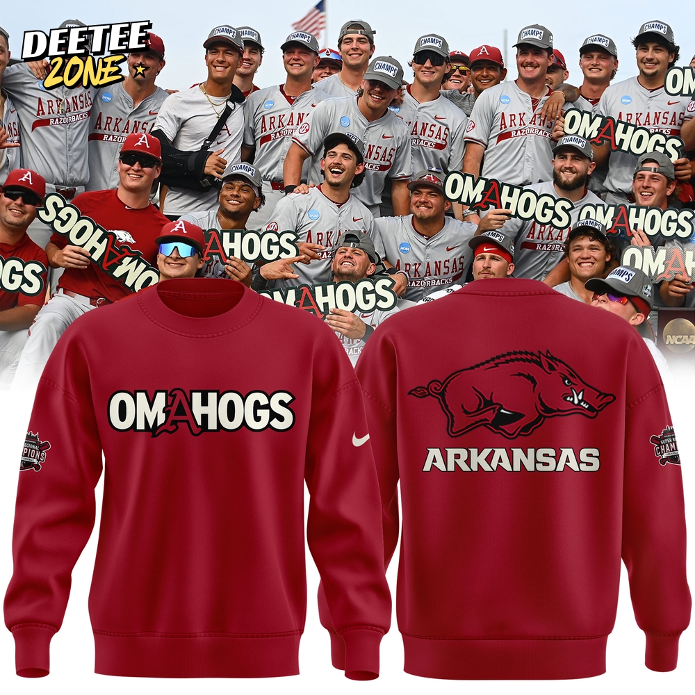Arkansas Razorbacks Omahogs Super Regionals Champions 2025 Sweatshirt Arkansas Razorbacks Omahogs Super Regionals Champions 2025 Sweatshirt