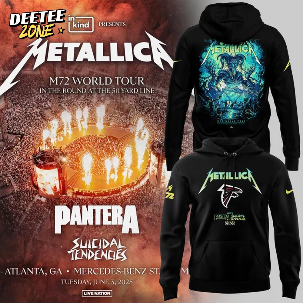 Atlanta Falcons x Metallica M72 World Tour With Pantera And Suicidal Tendencies Special Hoodie Atlanta Falcons x Metallica M72 World Tour With Pantera And Suicidal Tendencies Special Hoodie