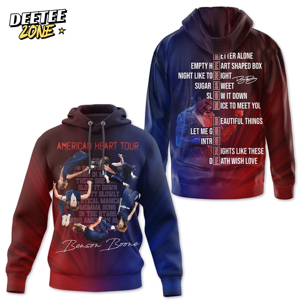 Benson Boone American Heart Tour 2025 Hoodie Benson Boone American Heart Tour 2025 Hoodie