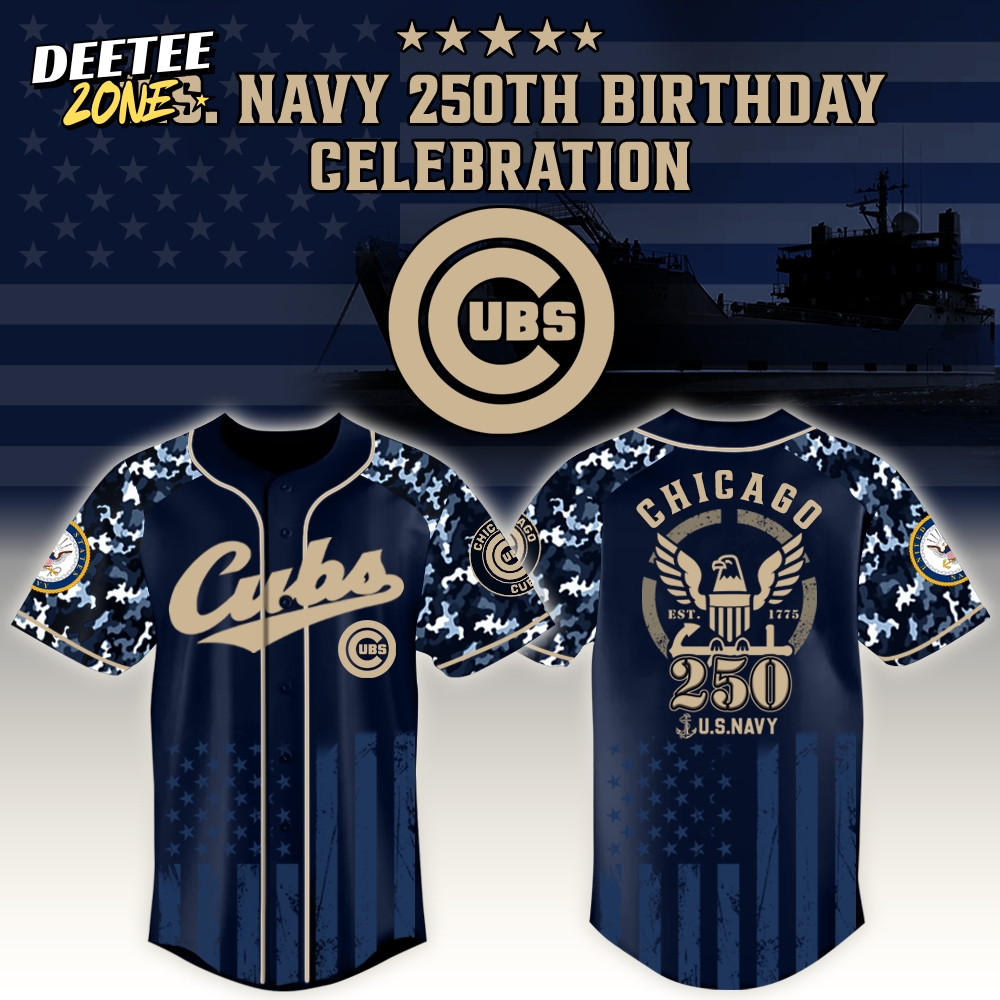 Chicago Cubs x US Navy 250th Birthday Edition 3D Baseball Jersey Chicago Cubs x US Navy 250th Birthday Edition 3D Baseball Jersey