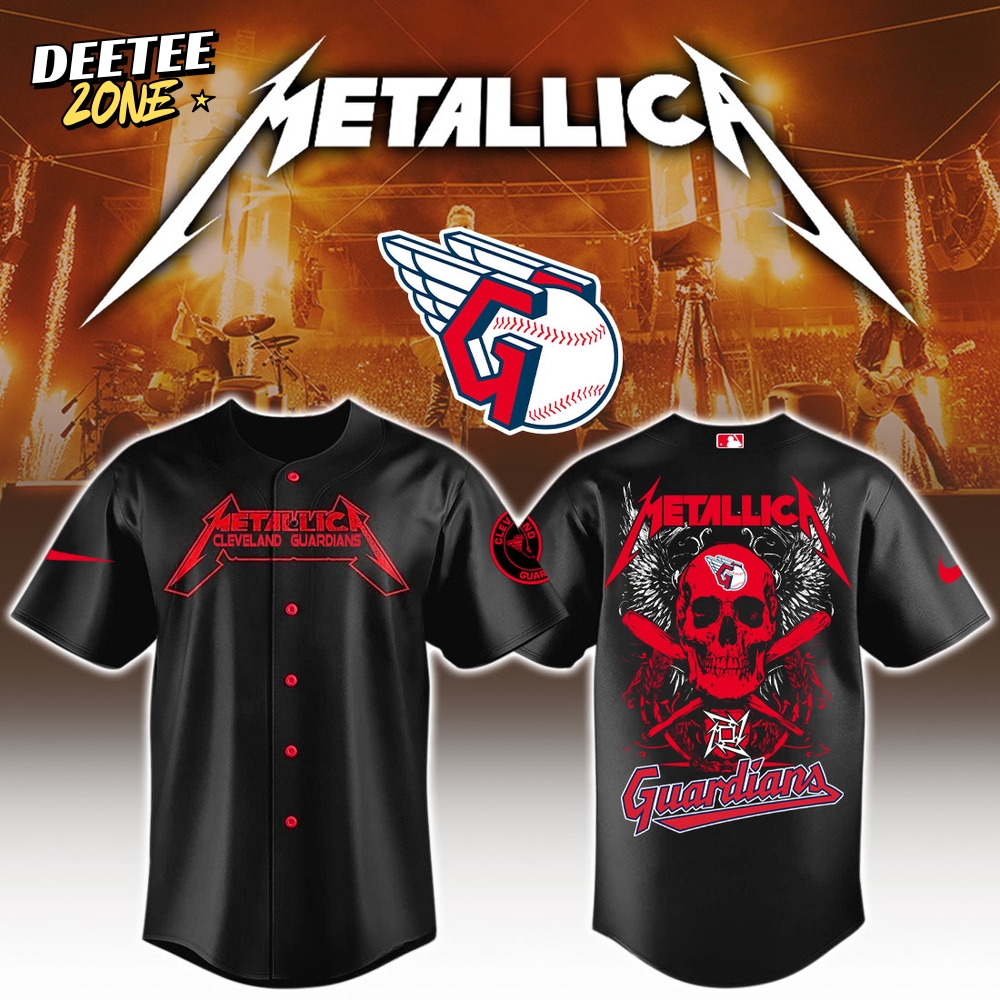 Cleveland Guardians MLB x Metallica Jersey Limited Edition Cleveland Guardians MLB x Metallica Jersey Limited Edition