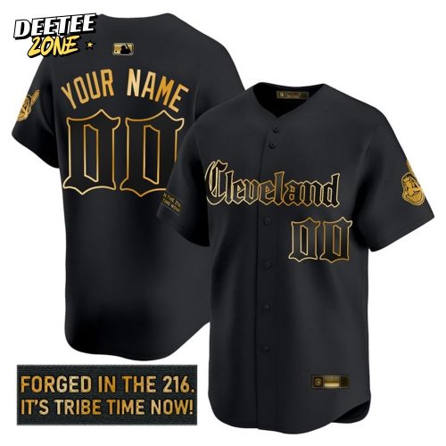 Cleveland Indians Gothic Iron Edition “Forged in The 216” Black Baseball Jersey