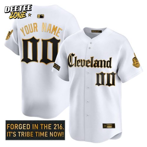 Cleveland Indians Gothic Iron Edition “Forged in The 216” White Baseball Jersey