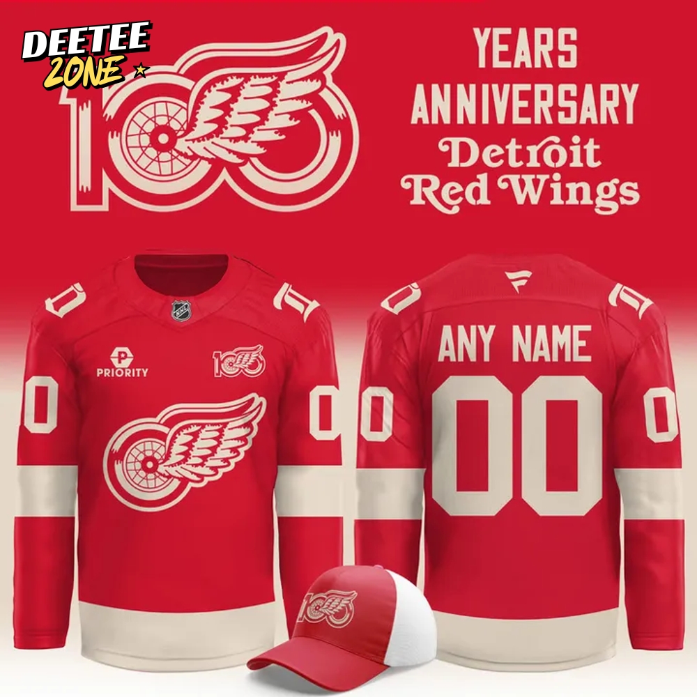 Detroit Red Wings 100 YEARS OF HOCKEYTOWN Custom Red Hockey Jersey Detroit Red Wings 100 YEARS OF HOCKEYTOWN Custom Red Hockey Jersey