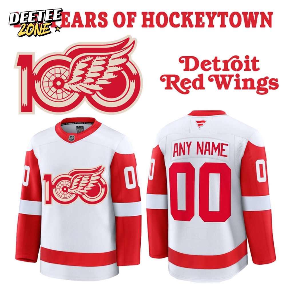 Detroit Red Wings 100 YEARS OF HOCKEYTOWN Special White Hockey Jersey Detroit Red Wings 100 YEARS OF HOCKEYTOWN Special White Hockey Jersey