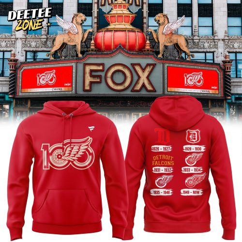Detroit Red Wings 100th Anniversary Special Edition Red Hoodie
