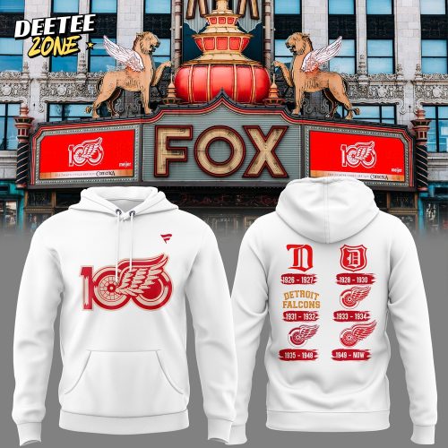 Detroit Red Wings 100th Anniversary White Special Edition Hoodie