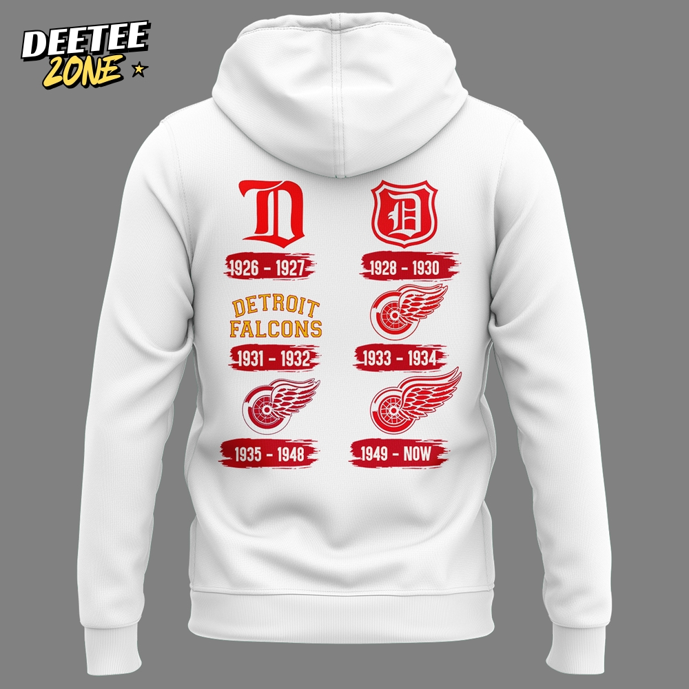 Detroit Red Wings 100th Anniversary White Special Edition Hoodie Detroit Red Wings 100th Anniversary White Special Edition Hoodie