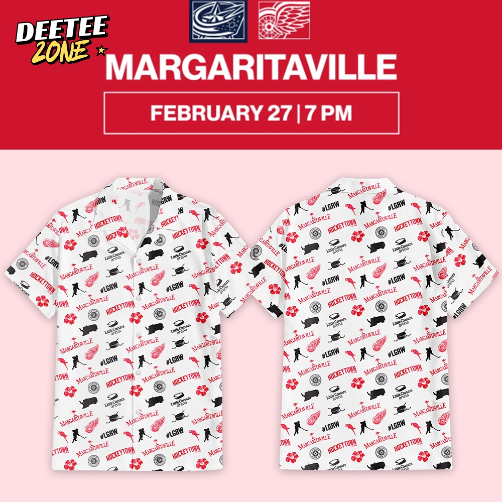 Detroit Red Wings x Margaritaville Night Limited Edition Hawaiian Shirt Detroit Red Wings x Margaritaville Night Limited Edition Hawaiian Shirt