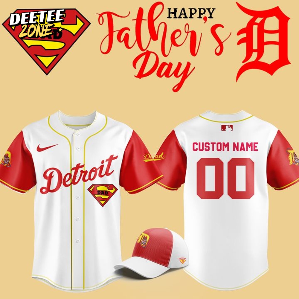 Detroit Tigers Happy Father's Day 2025 Personalized Baseball Jersey Detroit Tigers Happy Father's Day 2025 Personalized Baseball Jersey