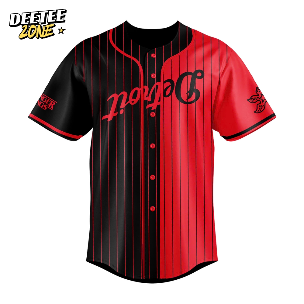Detroit Tigers x Stranger Things Night Special Baseball Jersey Detroit Tigers x Stranger Things Night Special Baseball Jersey