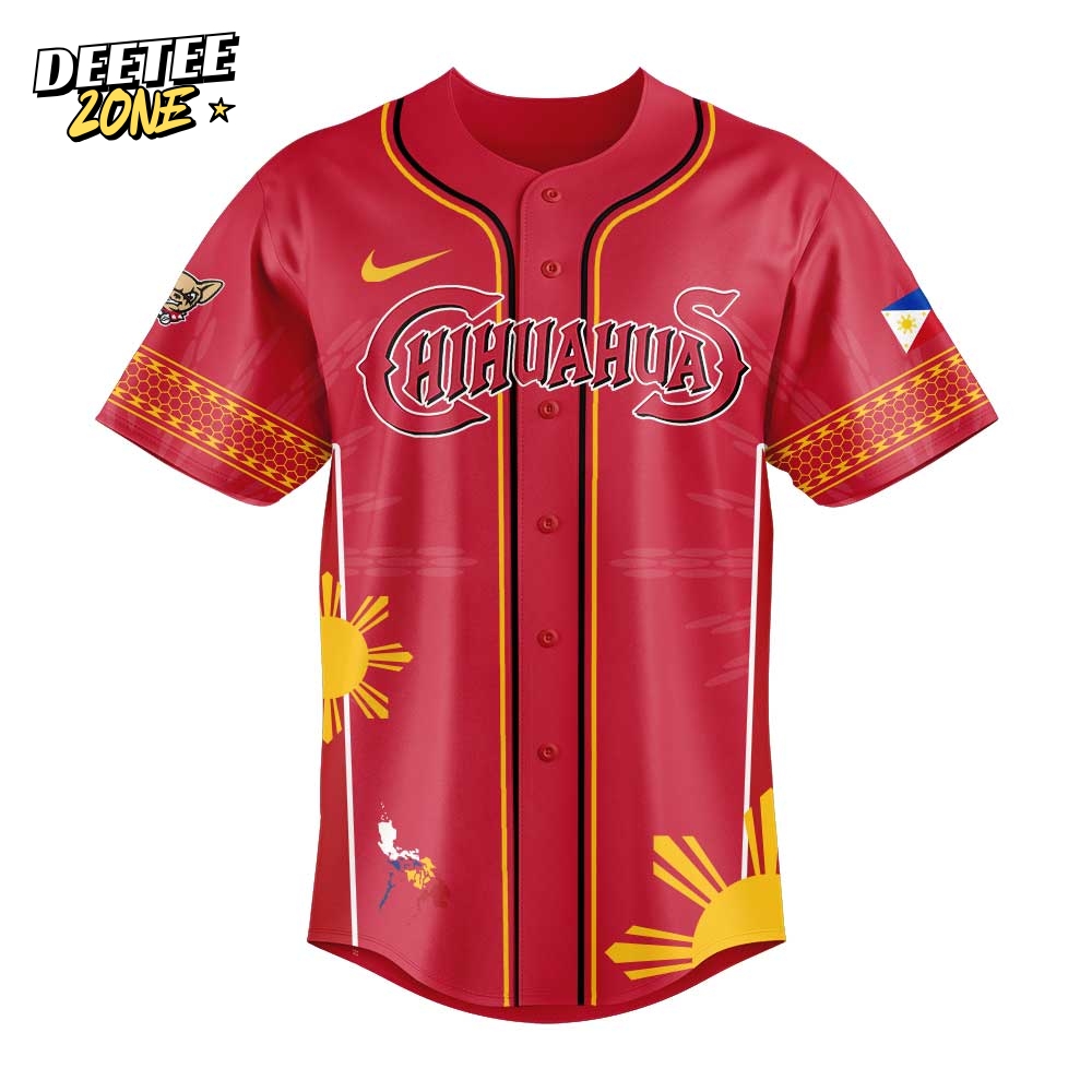 El Paso Chihuahuas Filipino Heritage Night Special Baseball Jersey El Paso Chihuahuas Filipino Heritage Night Special Baseball Jersey