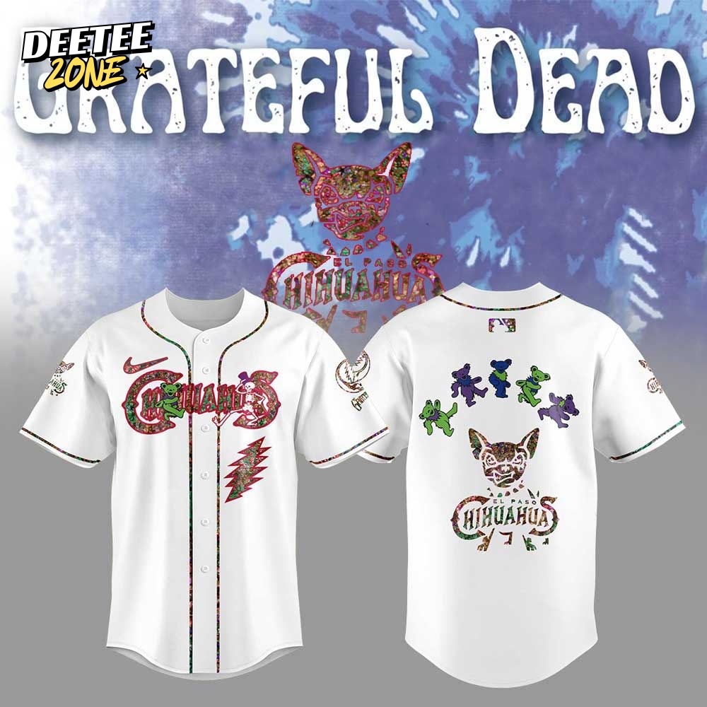 El Paso Chihuahuas Grateful Dead Night Special Baseball Jersey El Paso Chihuahuas Grateful Dead Night Special Baseball Jersey
