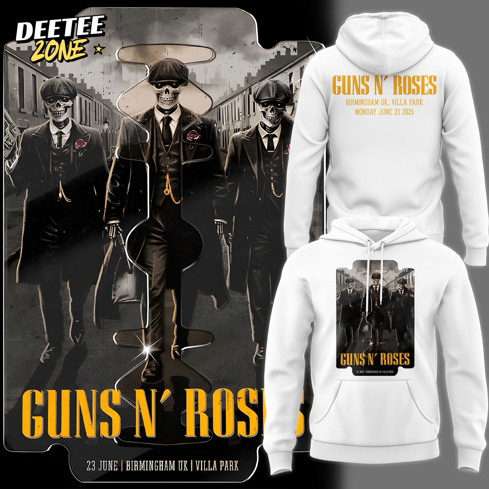 Guns N' Roses World Tour to Birmingham 2025 Special White Hoodie Guns N' Roses World Tour to Birmingham 2025 Special White Hoodie