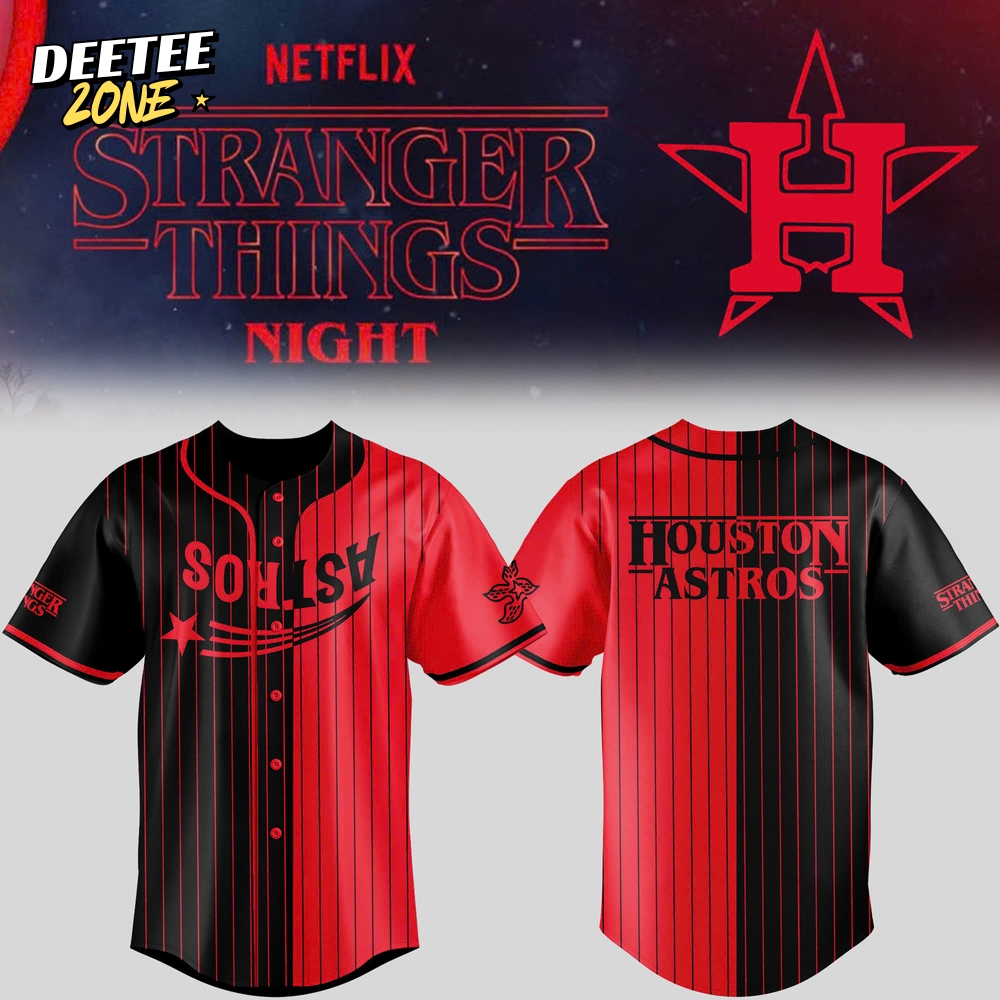 Houston Astros x Stranger Things Night Special Baseball Jersey Houston Astros x Stranger Things Night Special Baseball Jersey