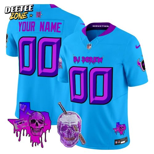 Houston Texans x DJ Screws Special Edition Blue Football Jersey