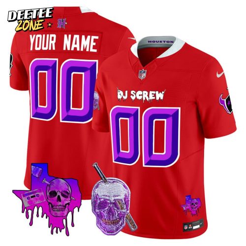 Houston Texans x DJ Screws Special Edition Red Football Jersey