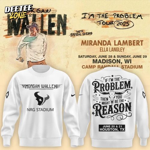 Houston Texans x Morgan Wallen Tour 2025 Special White Sweatshirt
