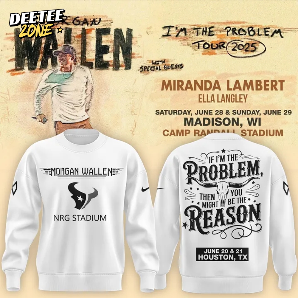 Houston Texans x Morgan Wallen Tour 2025 Special White Sweatshirt Houston Texans x Morgan Wallen Tour 2025 Special White Sweatshirt