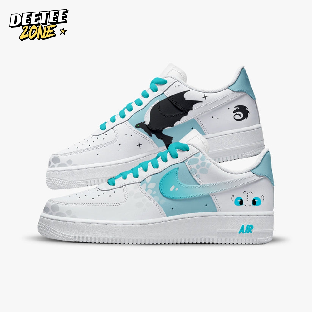 How to Train Your Dragon - Light Fury Special Air Force 1 Sneaker How to Train Your Dragon - Light Fury Special Air Force 1 Sneaker