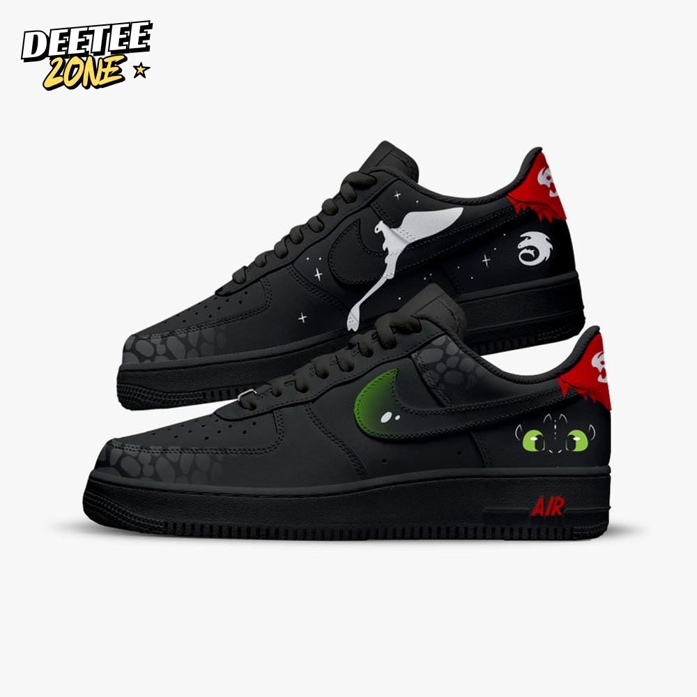How to Train Your Dragon - Toothless Special Air Force 1 Sneaker How to Train Your Dragon - Toothless Special Air Force 1 Sneaker