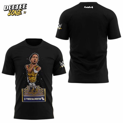 Indiana Pacers Tyrese Haliburton WWE Black Tee