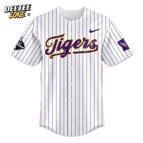 LSU Tigers 2025 Baton Rouge Regional Champions White Stripes Jersey