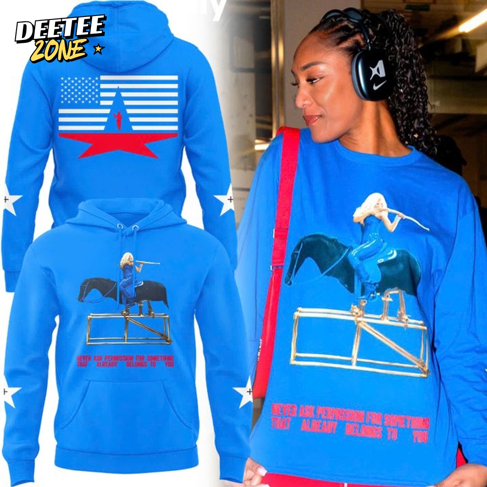 Las Vegas Aces A'ja Wilson Blue Hoodie Las Vegas Aces A'ja Wilson Blue Hoodie