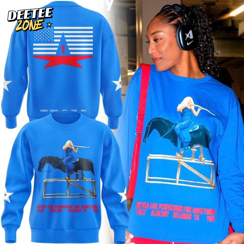 Las Vegas Aces A'ja Wilson Blue Sweatshirt Las Vegas Aces A'ja Wilson Blue Sweatshirt