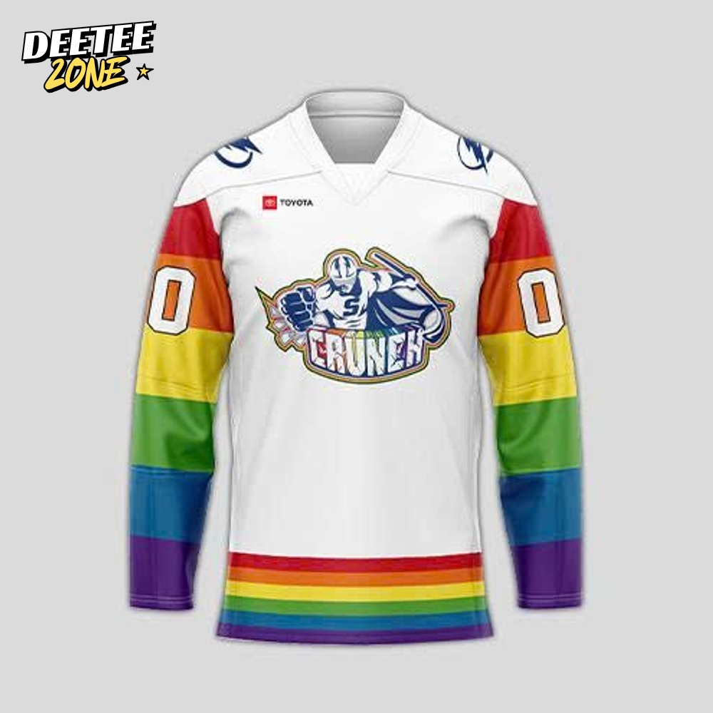 Limited Edition Syracuse Crunch Pride Month Hockey Jersey 2025 White Limited Edition Syracuse Crunch Pride Month Hockey Jersey 2025 White
