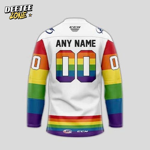 Limited Edition Syracuse Crunch Pride Month Hockey Jersey 2025 White