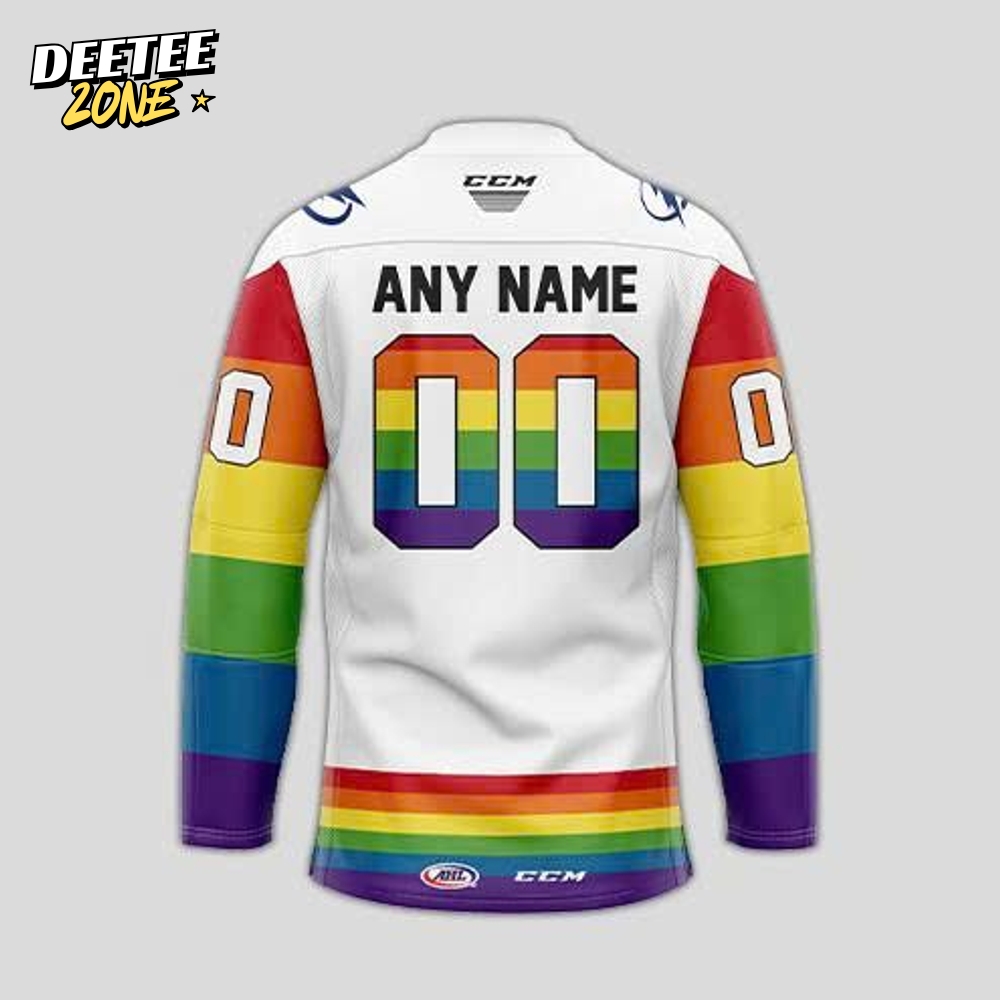 Limited Edition Syracuse Crunch Pride Month Hockey Jersey 2025 White Limited Edition Syracuse Crunch Pride Month Hockey Jersey 2025 White