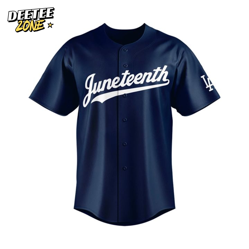 Los Angeles Dodgers Juneteenth Special Navy Baseball Jersey Los Angeles Dodgers Juneteenth Special Navy Baseball Jersey