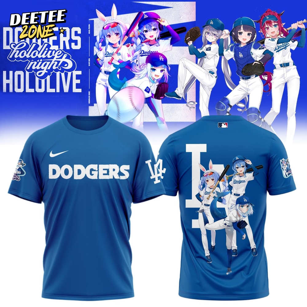 Los Angeles Dodgers MLB x Hololive Night 2025 Blue Shirt Los Angeles Dodgers MLB x Hololive Night 2025 Blue Shirt