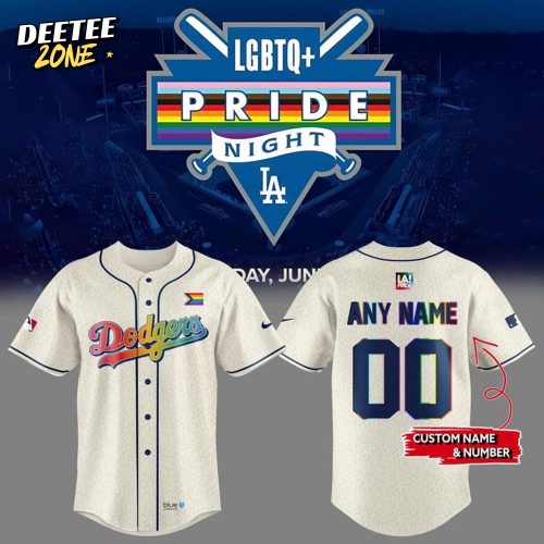 Los Angeles Dodgers Pride Night Personalized Baseball Jersey