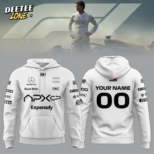Mercedes F1 Team x F1 The Movie 2025 APXGP Brad Pitt Custom White Hoodie