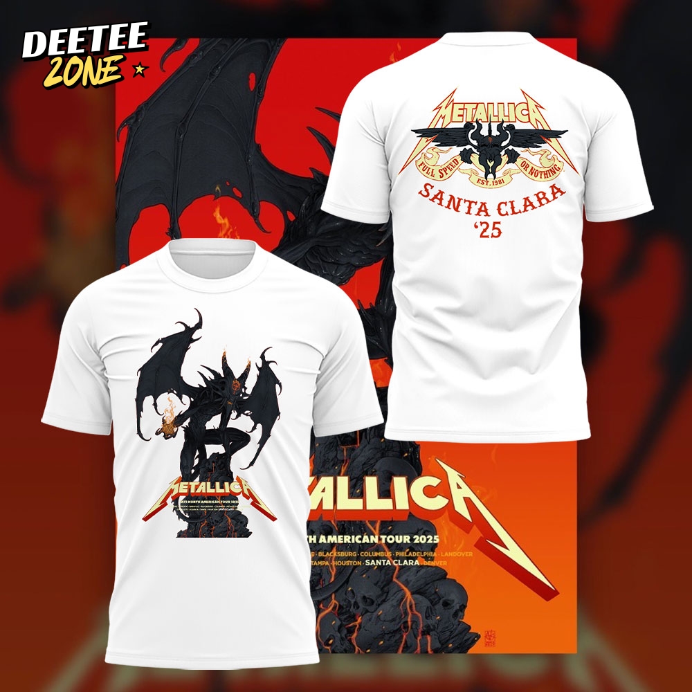 Metallica M72 World Tour M72 Santa Clara White Tee Metallica M72 World Tour M72 Santa Clara White Tee