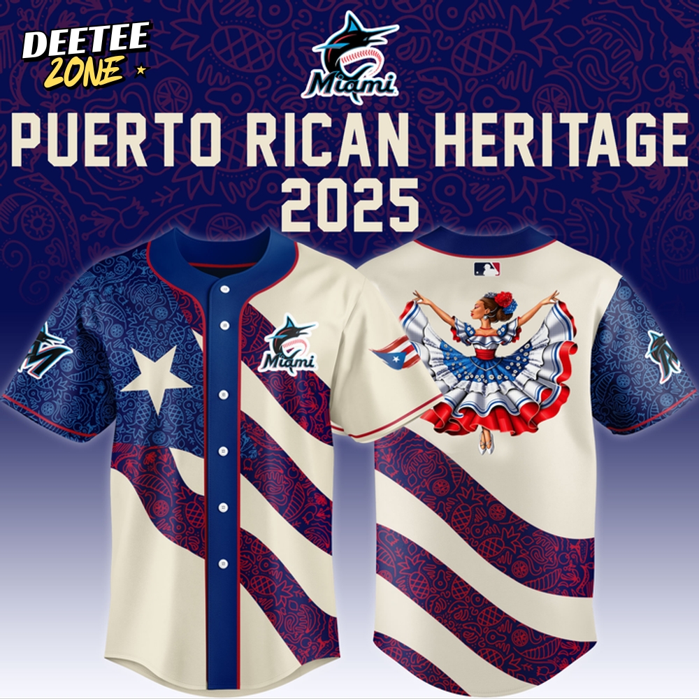 Miami Marlins x Puerto Rican Heritage Special Edition Baseball Jersey Miami Marlins x Puerto Rican Heritage Special Edition Baseball Jersey