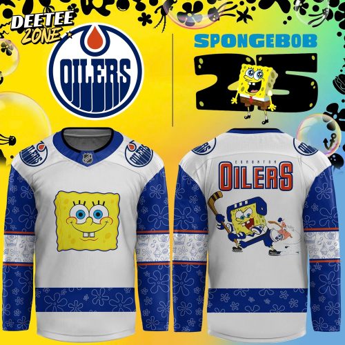 Nhl Edmonton Oilers Hockey Jersey Custom Spongebob