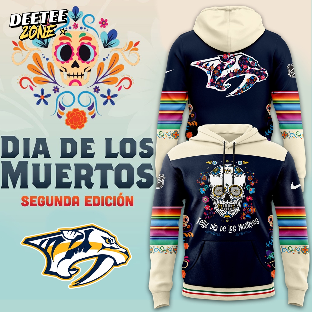 Nhl Nashville Predators Hoodie Custom Dia De Los Muertos Nhl Nashville Predators Hoodie Custom Dia De Los Muertos